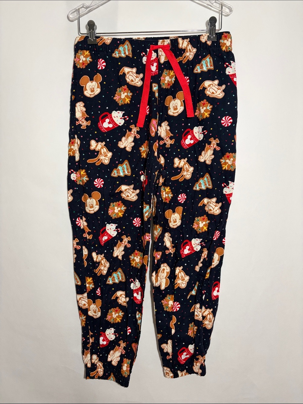 Old Navy x Disney Women's Printed Flannel Pajama Joggers Navy Blue Medium Petite
